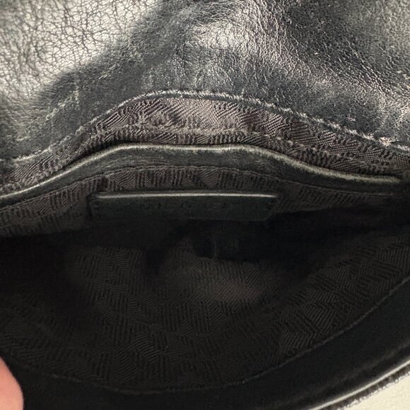 Michael Kors Leather MK Monogram Crossbody Bag Black with Silver hardware - Picture 3 of 7